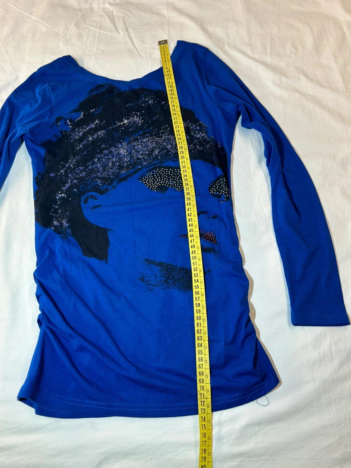 Toumaï navy blue print long sleeve blouse – photo 7
